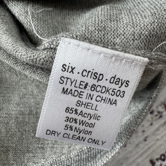 Anthropologie Six Crisp Days Gray Cardigan Sweater Collared XS Wool Blend - Picture 3 of 6